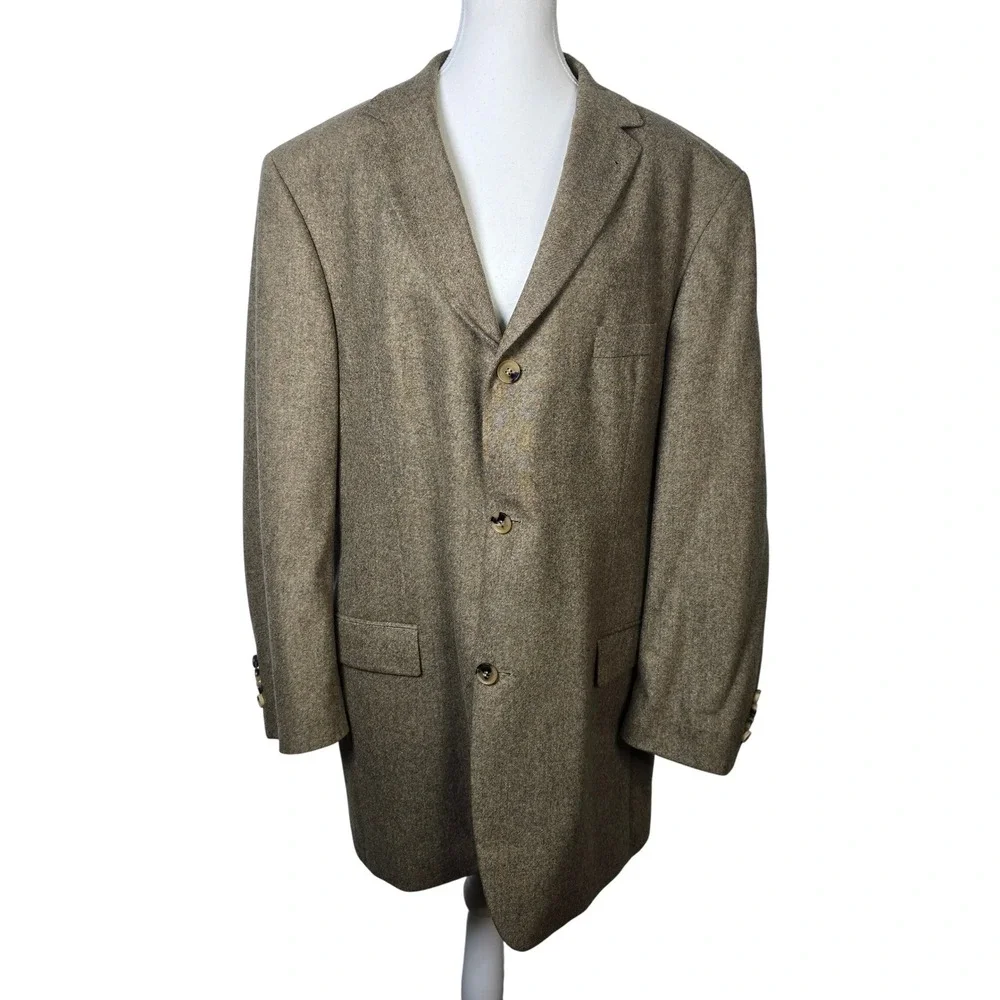HUGO BOSS‎ Rossellini Movie Mens Blazer Jacket Wool 46R Tweed Brown USA